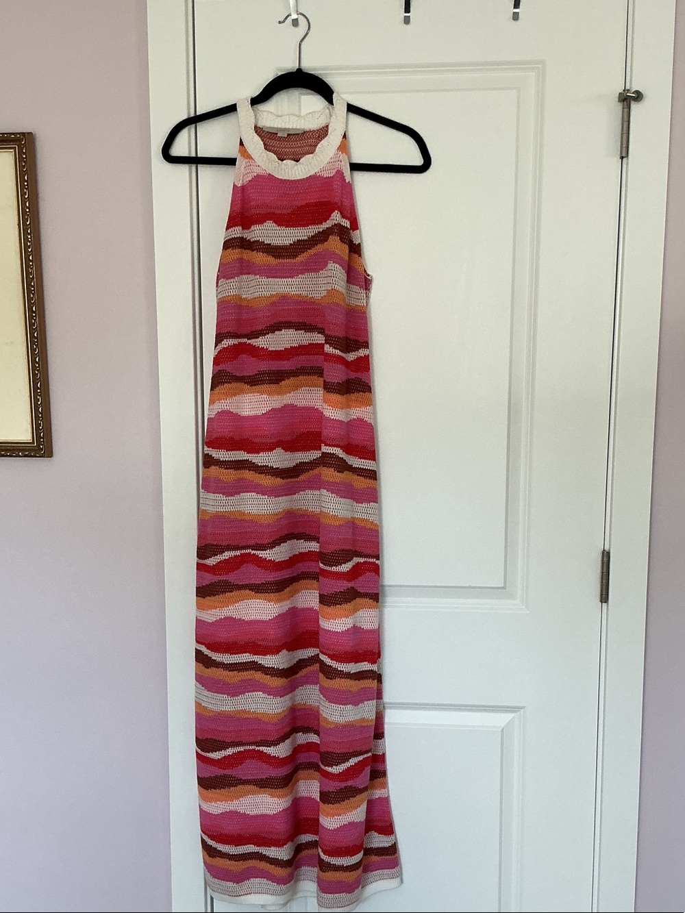 LOFT Multicolor Striped Halter Maxi Dress in Pink and Brown Tones